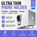 Generic Support Ordinateur Portable en Aluminium Réglable, Support Pliable pour Bureau, Support pour Ordinateur Portable