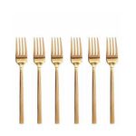 product_image_name-Generic-Lots De 6 Fourchette Dorée En Acier Inoxydable-1