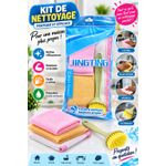 Kit de Nettoyage Multi-Usages – Chiffons Réutilisables + Brosse à Récurer