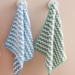 2 lot de Serviette à main suspendue en microfibre