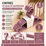lot de 5 cintres de couleur mauve