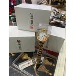 Curren Montre Femme Bracelet Doré Acier Inoxydable – Cadran Fleur Papillon Élégant