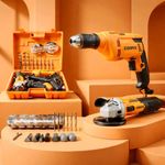 product_image_name-COOFIX-Perceuse + Meuleuse + Coffret et 22 Accessoires - Jaune-5