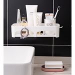 Generic Sucker Shelf - Support de Rangement à Ventouse avec Crochets Mobiles - image 7