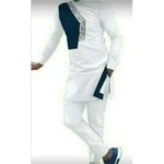 Ensemble Tunique Homme Manche Longue De Couleur Blanche