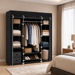 Generic Armoire penderie en tissu avec étagères