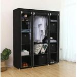 Generic Armoire penderie en tissu avec étagères - image 4