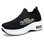 GALUIN Chaussures décontractées pour femmes, nouvelles baskets légères à semelle épaisse, chaussures de sport - Noires - image 4
