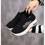 GALUIN Chaussures décontractées pour femmes, nouvelles baskets légères à semelle épaisse, chaussures de sport - Noires - image 5