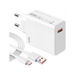 Chargeur TURBO Rapide 67W (type-c) - Telephone / Tablette- Blanc QUALITE SUPERIEUR 