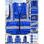 Gilet de Sécurité Haute Visibilité Réfléchissant Multi-Poches – Bleu