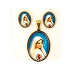 Bijoux Ma Agréable Collier Et Boucles D'oreilles Motif Marial Tfs