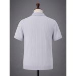 Generic Polo En Maille Pour Homme - Manches Courtes À Fermeture Éclair - Gris Clair - image 2