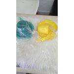 Set de Repas Bébé Complet – Vaisselle d'Apprentissage Incassable – Assiette, Bol, Gobelet et Cuillère – Lot de 2 Ensembles (Turquoise & Jaune)