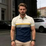 product_image_name-Fashion-Chemise décontractée d'affaires poio bicolore à la mode et polyvalente pour hommes-3