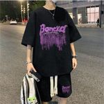 product_image_name-Generic-T-shirt & Short Sport Homme 2 Pièces - Coton Doux Respirant Anti-Décoloration, Unisexe - Noir-2