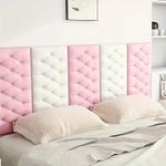 product_image_name-Generic-5 pièces rose + 5 pièces blanches Autocollants muraux anti-collision pour décoration de chevet doux, décoration de tête de lit douce et créative, épaissie et résistante aux chocs, peut être coupée-2