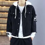Fashion Pull A Capuche En Jean Noir - image 2