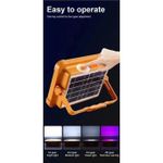 Generic Projecteur LED Solaire Rechargeable, Lampe De Construction, Réflecteur Portable, Projecteur Extérieur BG... - image 3