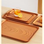 product_image_name-Generic-Ensemble de 4 - plateaux à grain de bois, assiettes à fruits, assiettes de dîner - Grain de bois foncé-4