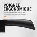 KITCHA Set de Couteaux de Cuisine 7 Pièces avec Planche à Découper, Support, Ciseaux et Éplucheur – Noir - image 6