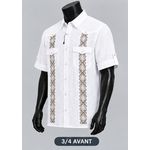 Generic Chemise Homme - Manches Courtes Brodées - Blanche - image 3