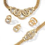 product_image_name-SXCHEN-Ensemble De Bijoux Tendance Pour Femmes, 4 Pièces, Collier, Boucles Bracelet, Bague-6