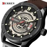 Curren Montre A Quartz Pour Homme - Noir / Marron