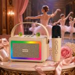 Generic Enceinte Bluetooth Karaoké – Avec Micro Sans Fil et Lumières LED - image 3