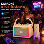 Generic Enceinte Bluetooth Karaoké – Avec Micro Sans Fil et Lumières LED - image 4
