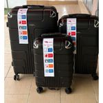 Mode Ensemble de Trois (03) Valises à Roulettes – Pratique et Élégant, Noir ( Motifs Multiples )