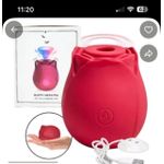 Generic Masseur rechargeable en forme de rose - 10 modes - Rose - image 6