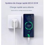 product_image_name-Fast Charger-20W USB-A vers USB-C Alimentation Prise Adaptateur Secteur 220V avec Câble  pour charger smartphone et tout type d'équipement à connectiques de charge USB Type C. -1
