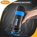 Generic Shaker Bouteille D’eau Portable, Bouteille D'eau de Sport, Gym, Fitness Et Compartiment à Gélule - Noir/Bleu - image 5