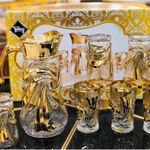 Generic Agréable Verres avec Carafe – 7 Pièces – Design Doré Élégant – Transparent