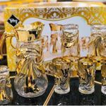 Agréable Verres avec Carafe – 7 Pièces – Design Doré Élégant – Transparent
