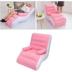 product_image_name-Generic-Fauteuil gonflable canapé en PVC souple et pliable rose pour la maison, le lit, l'intérieur et l'extérieur avec Pompe à Air électrique graduit-3