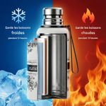 product_image_name-Harajuku Mini-Bouteille d'eau isotherme Flower Cup 800 ml, en acier inoxydable, élégante avec motif floral noir et blanc et bandoulière pratique-2