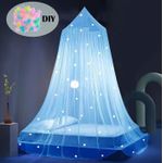 product_image_name-Generic-Protection Ultime Rideau De Lit à Baldaquin De Rêve, Moustiquaire En Dentelle Avec Etoiles Phosphorescentes Pour Lit Double - Bleu-1