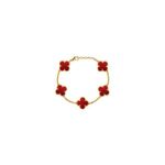 02 Bracelet rouge élégante or plaqué