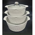 Generic Set De Marmites En Céramique Avec Couvercles – 3 Pièces - image 2
