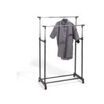 product_image_name-Generic-Porte Vêtements Télescopique Avec 2 Étagères Chaussures En Acier Inoxydable, Mobile, Simple, Double-1