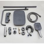 product_image_name-Generic-colonne de douche avec mitigeur thermostatique quatre modes thermostatique couleur gris en cuivre robinet mitigeur douche avec douchette et pomme douche pluie réglable ajustable pour salle de bain pomme douche carré de haute qualité-4