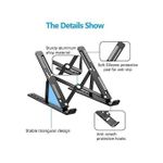 Generic Agréable Support pour ordinateur portable en métal noir - image 2
