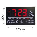 product_image_name-Generic-Horloge murale numérique avec alarme, calendrier et température, 32 x 20 cm, noire-5