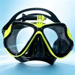 Generic Masque de plongée sous-marine pour adulte avec support pour caméra, revêtement antibuée et cache-nez intégré - image 3
