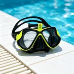 Generic Masque de plongée sous-marine pour adulte avec support pour caméra, revêtement antibuée et cache-nez intégré - image 4