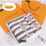 Mode Pack De 3 Serviettes De Bain Rayées Douces & Absorbantes – Ensemble Serviettes De Luxe, Grande Serviette + Visage + Main – Confort Luxe & Élégance Quotidienne - Noir Blanc