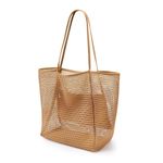 product_image_name-Fashion-Large Mesh Beach Tote Bag – Waterproof, Sandproof, Foldable with Zipper & 4 Pockets – Ideal for Beach, Pool, Travel & Shopping-2