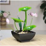 Fontaine de Table Zen "Lotus Cascade" - 3 Niveaux avec Éclairage LED et Galets Naturels
